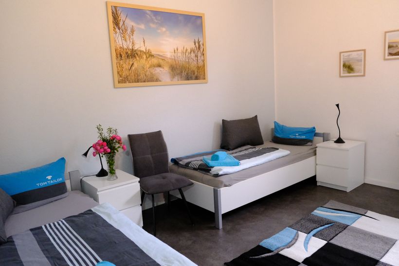 Schlafzimmer mit 2 Einzelbetten