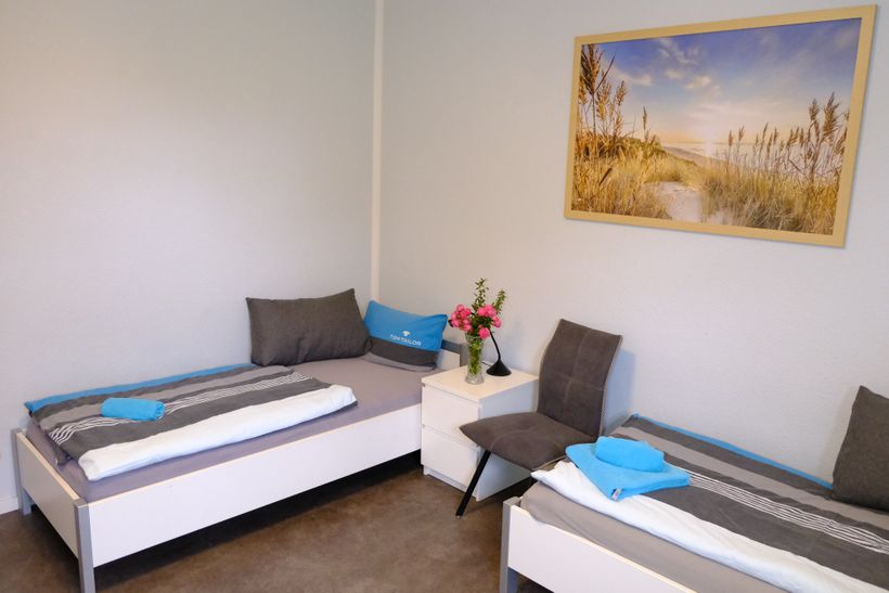 Schlafzimmer mit 2 Einzelbetten